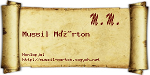 Mussil Márton névjegykártya
